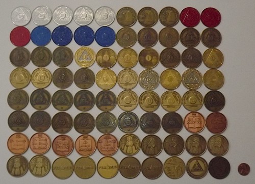 Recovery coins sobriety - recovery,